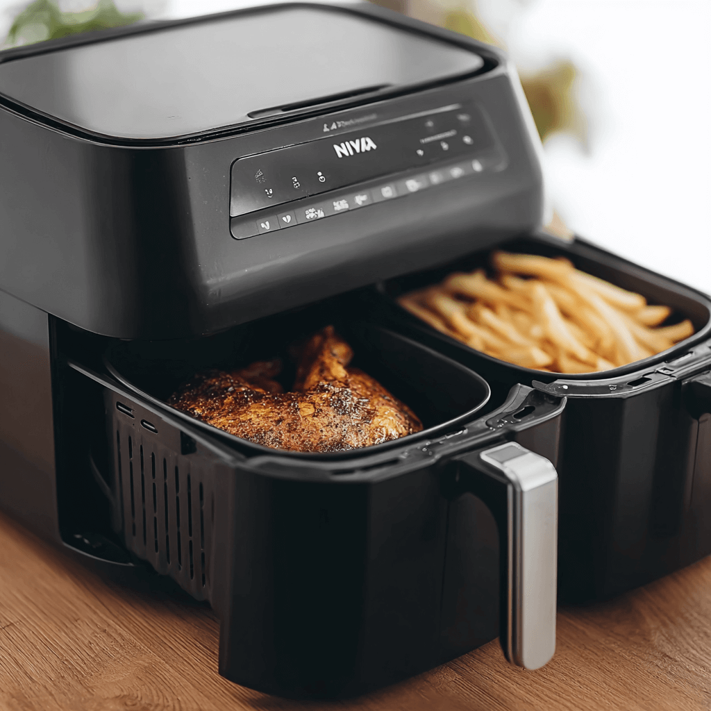 Nija Foddi Airfryer AF400EU mit Pommes und Chicken