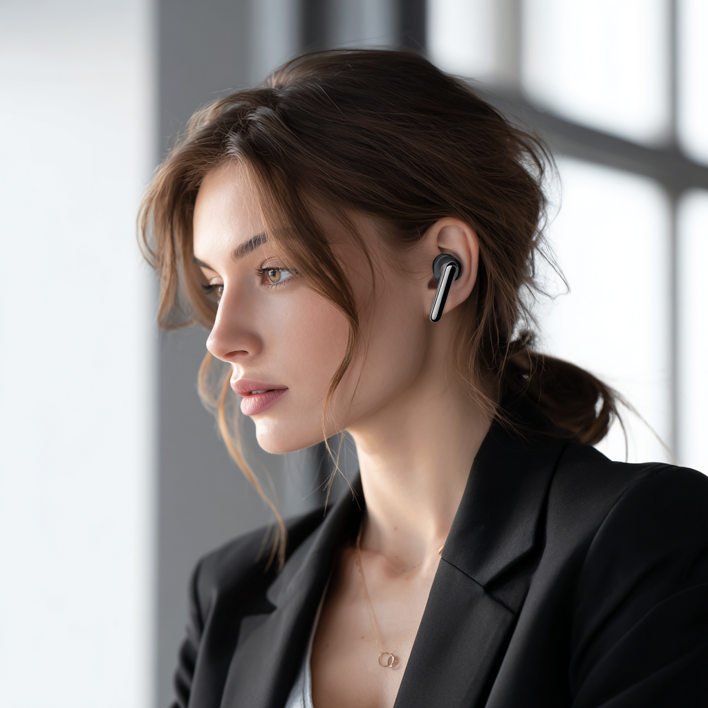 Samsung Galaxy Buds 3 Pro in Anwendung: Im Office