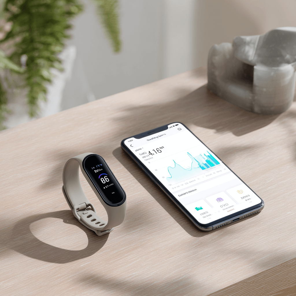 Samsung Galaxy Fit 3 mit einem Smartphone
