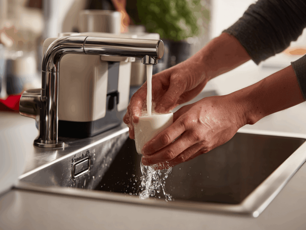 Reinigung des Milchbehälters