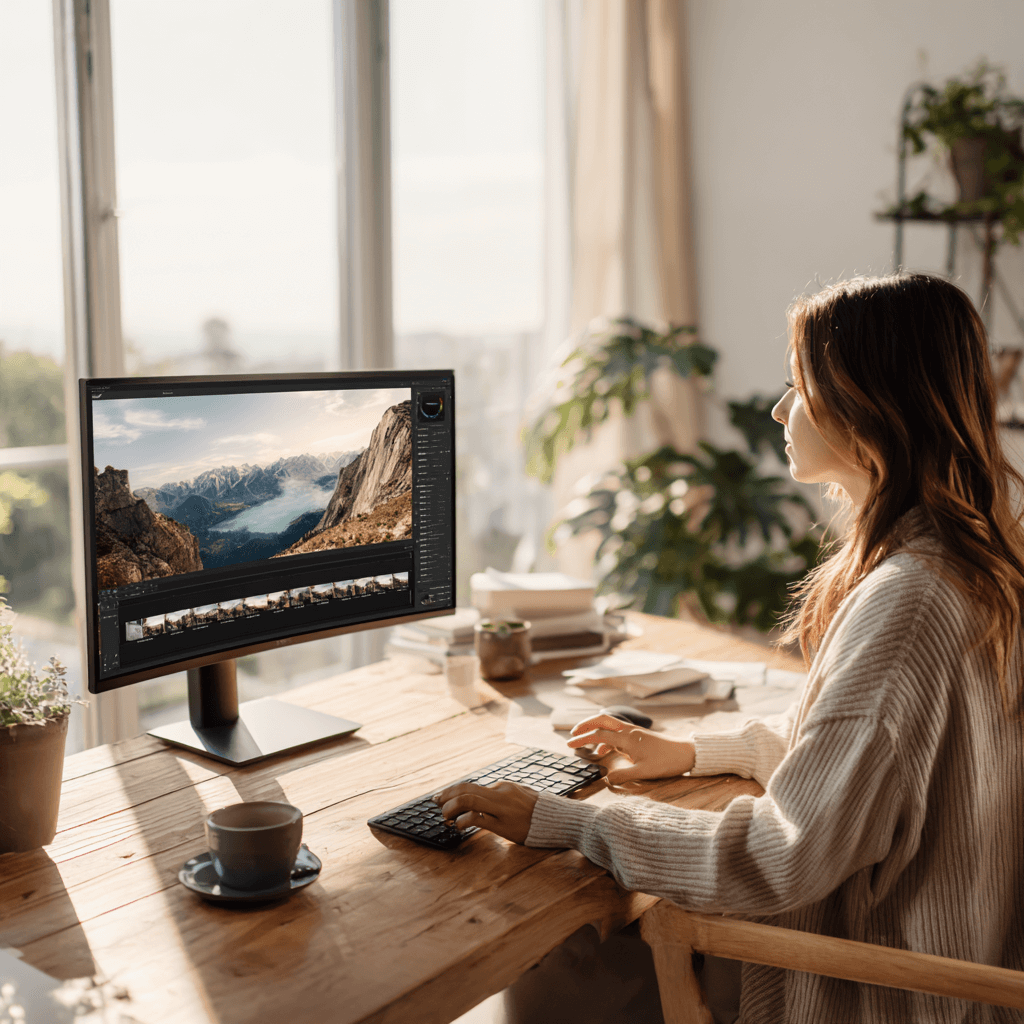 Samsung Odyssey G80SD OLED im Einsatz mit Photoshop