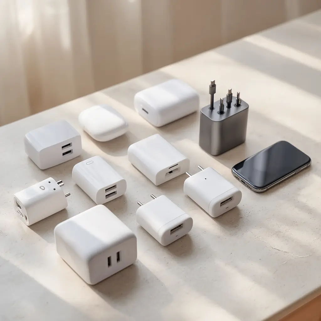 Vergleich verschiedener USB-C Power Adapter in unterschiedlichen Grössen und Wattzahlen für Kaufberatung.