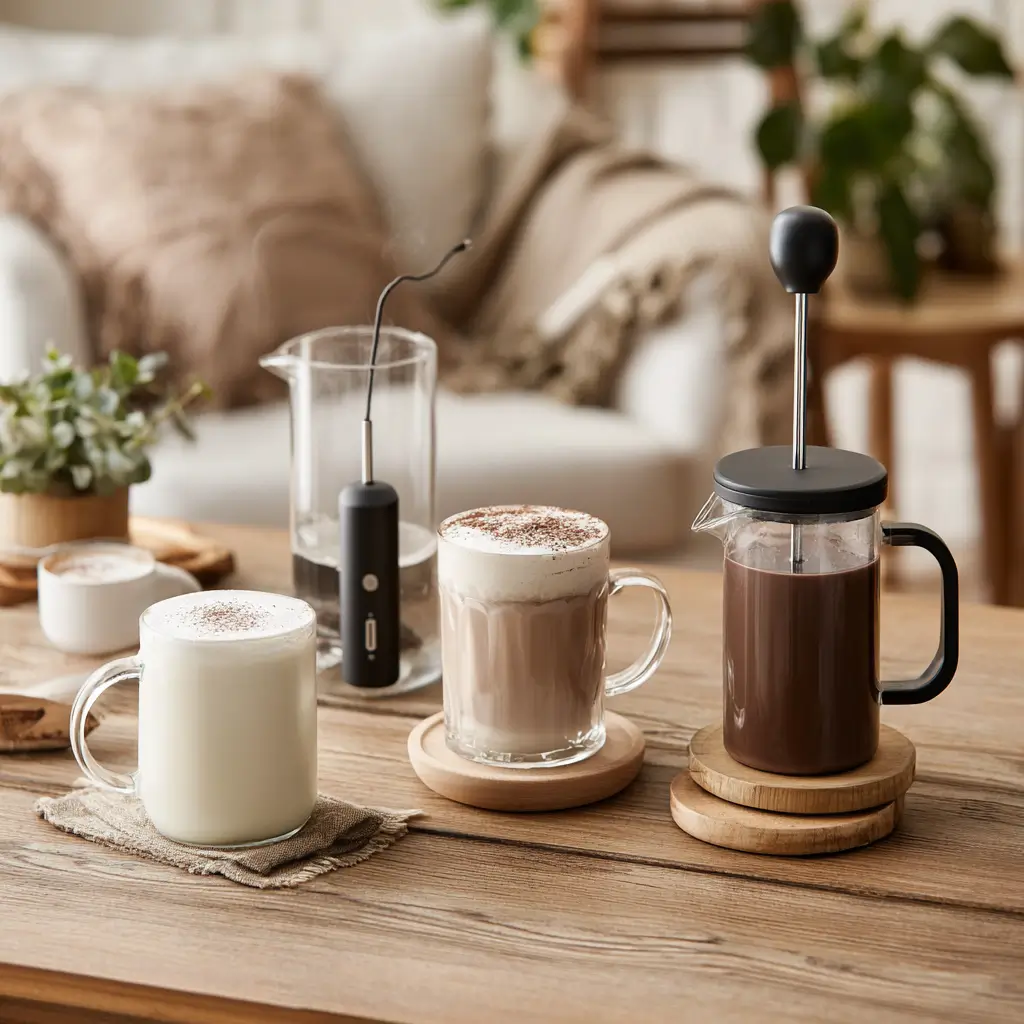 Vergleich von Induktionsgerät, Milchaufschäumer Stab und manuellem Milchschäumer für praktische Milchschäumer Erfahrungen in der Küche